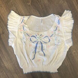 Pretties Tea Towel Ruffle Top